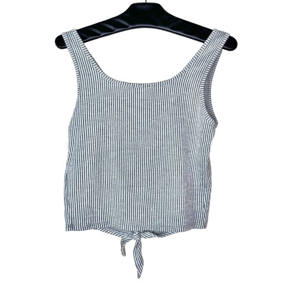 Caution To The Wind Striped Tank Top Front Tie Sleeveless Small - Picture 2 of 6